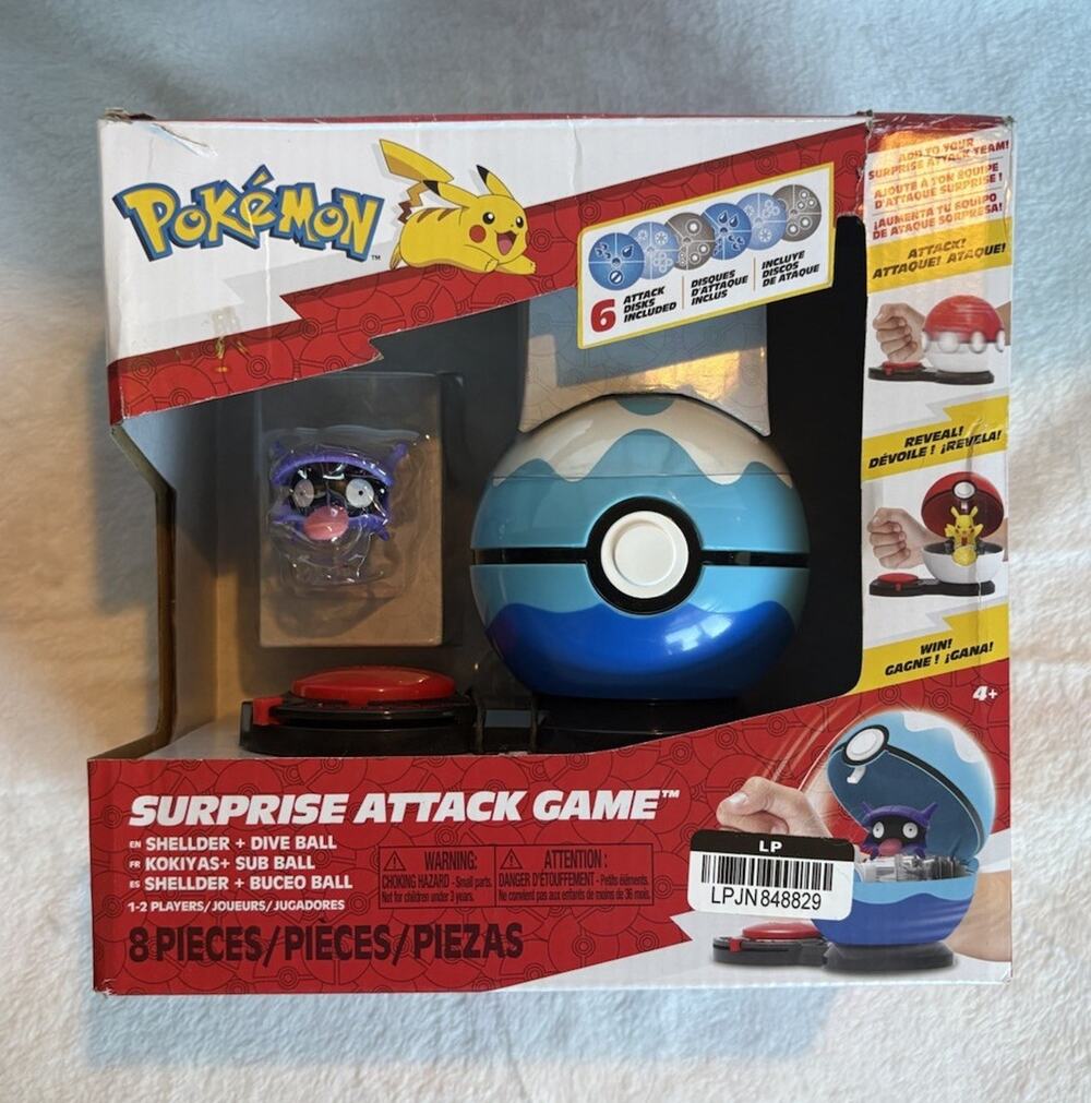 Jazwares Pokémon Surprise Attack Game - 2 Ways to Play Attack Discs 8pc Ages 4+